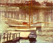 Gustave Caillebotte Voiliers au Mouillage sur la Seine painting